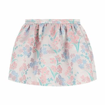 Girls Pink Floral Skirt