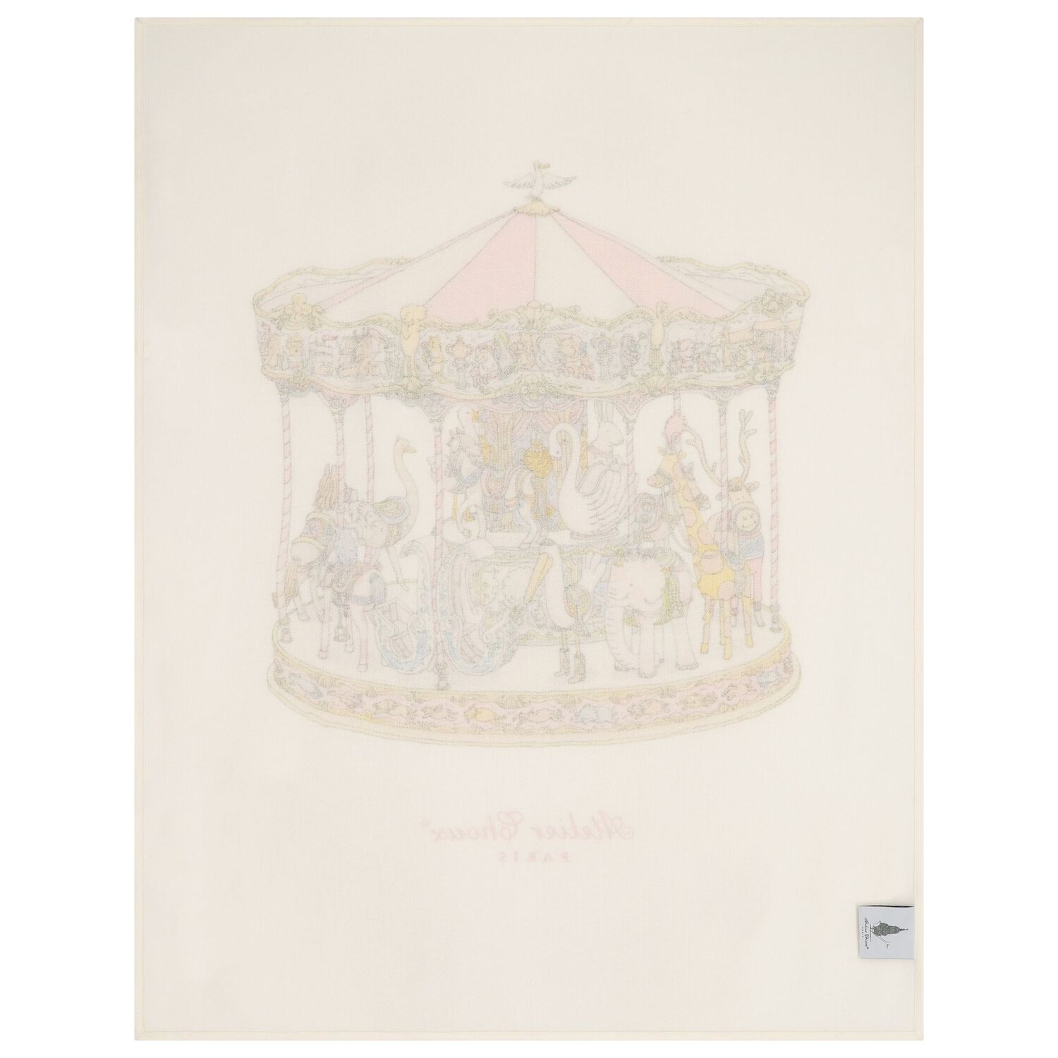 بطانية كشمير للبنات باللونين العاجي والوردي , 1, hi-res