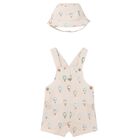 Baby Boys Beige Dungaree Set, 1, hi-res