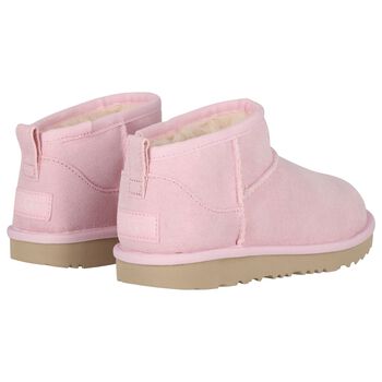 Girls Pink Classic Ultra Mini Suede Boots