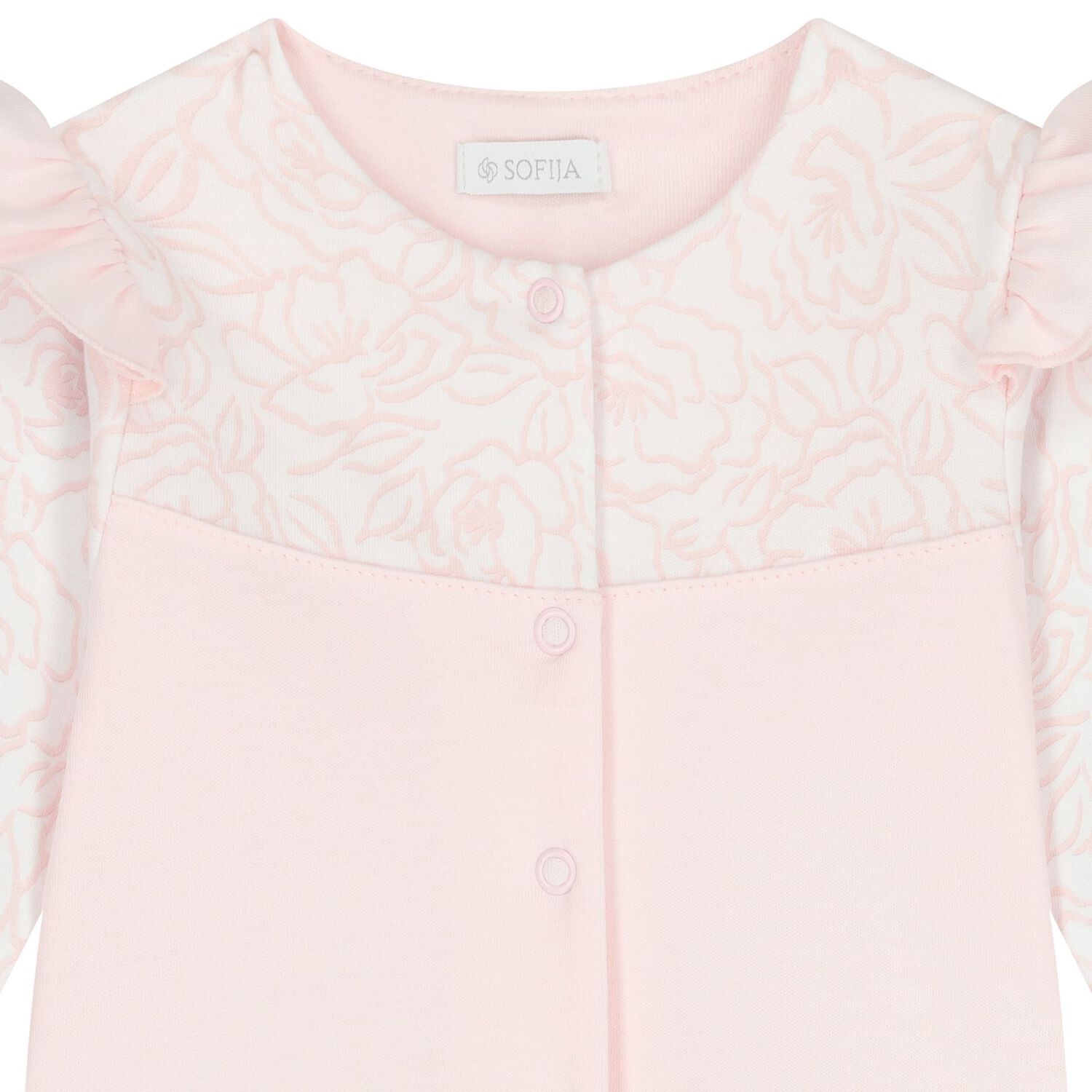 Baby Girls Pink Floral Babygrow, 1, hi-res