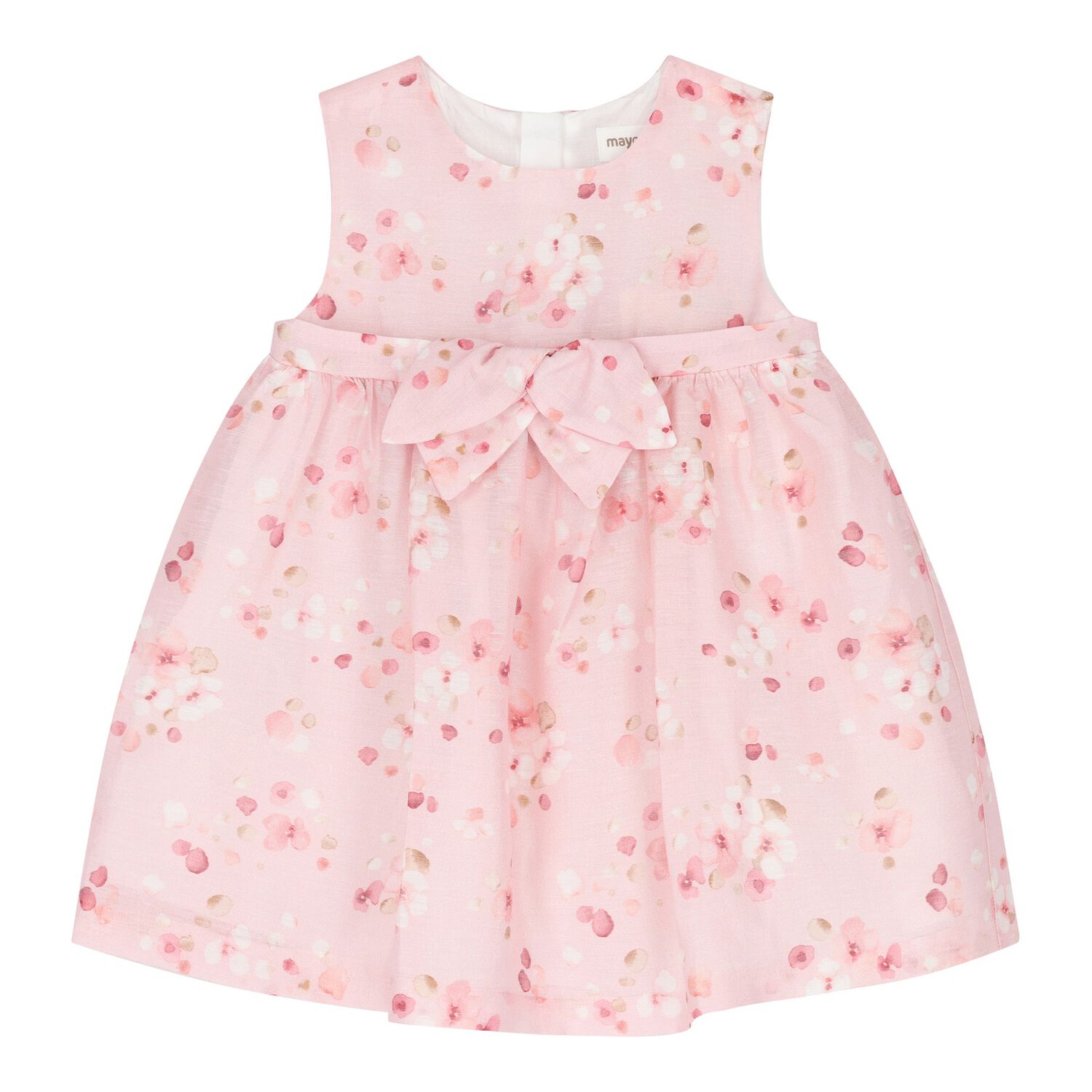 Baby Girls Pink Floral Dress, 1, hi-res