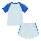 Younger Boys Blue Logo Shorts Set, 1, hi-res