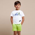 Boys White & Green Pineapple Shorts Set, 1, hi-res