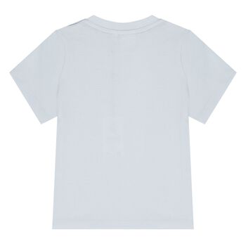 تيشيرت باللون أزرق بشعار للأولاد 