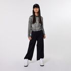 Girls Black Logo Trousers, 1, hi-res