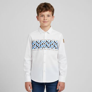 Boys White Logo Shirt