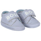 Baby Boys Blue Logo Pre Walker Shoes, 1, hi-res