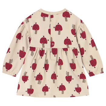Younger Girls Beige Mushroom Dress
