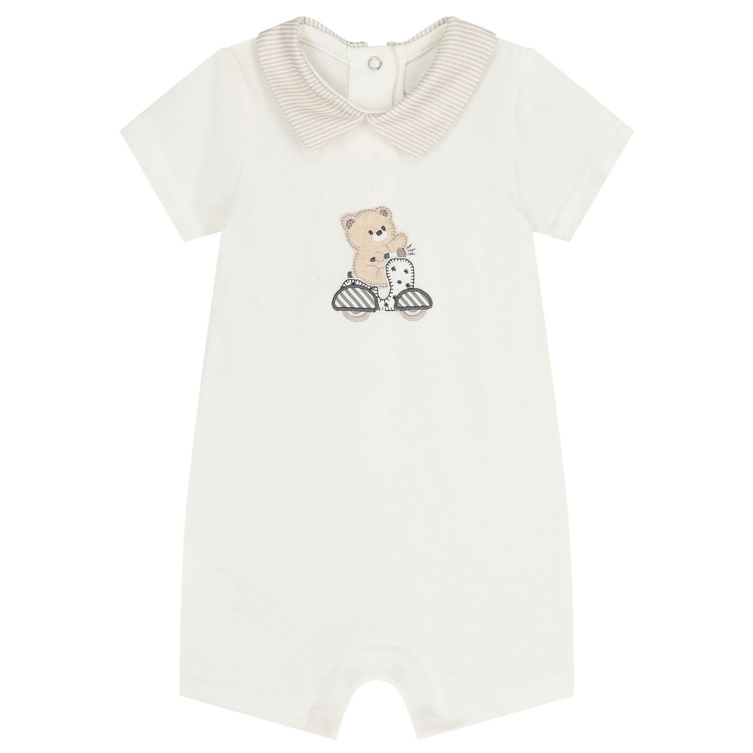 رومبير للأولاد الرضع باللون الابيض  ( 2 قطعه ), 1, hi-res