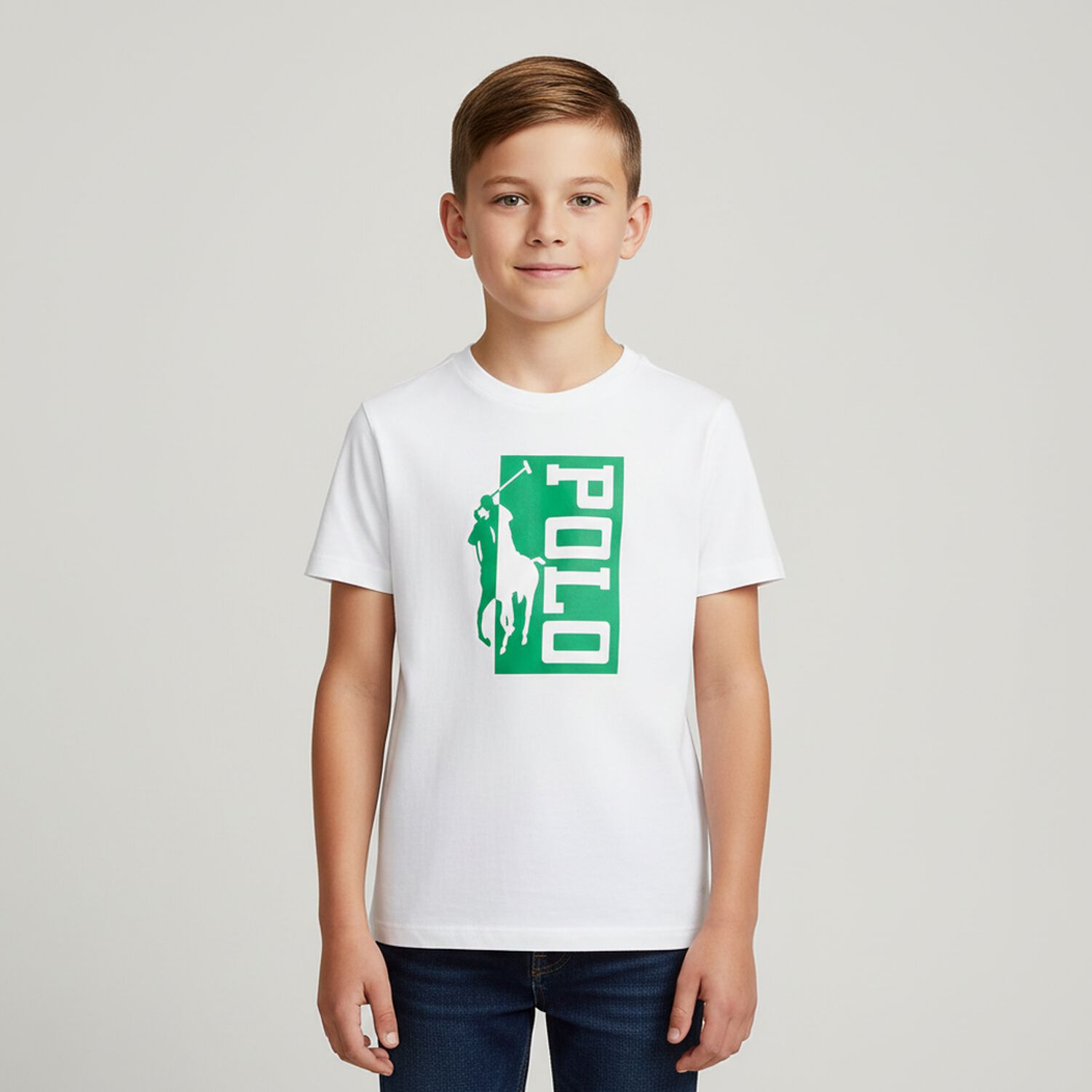 Boys White Logo T-Shirt, 2, hi-res