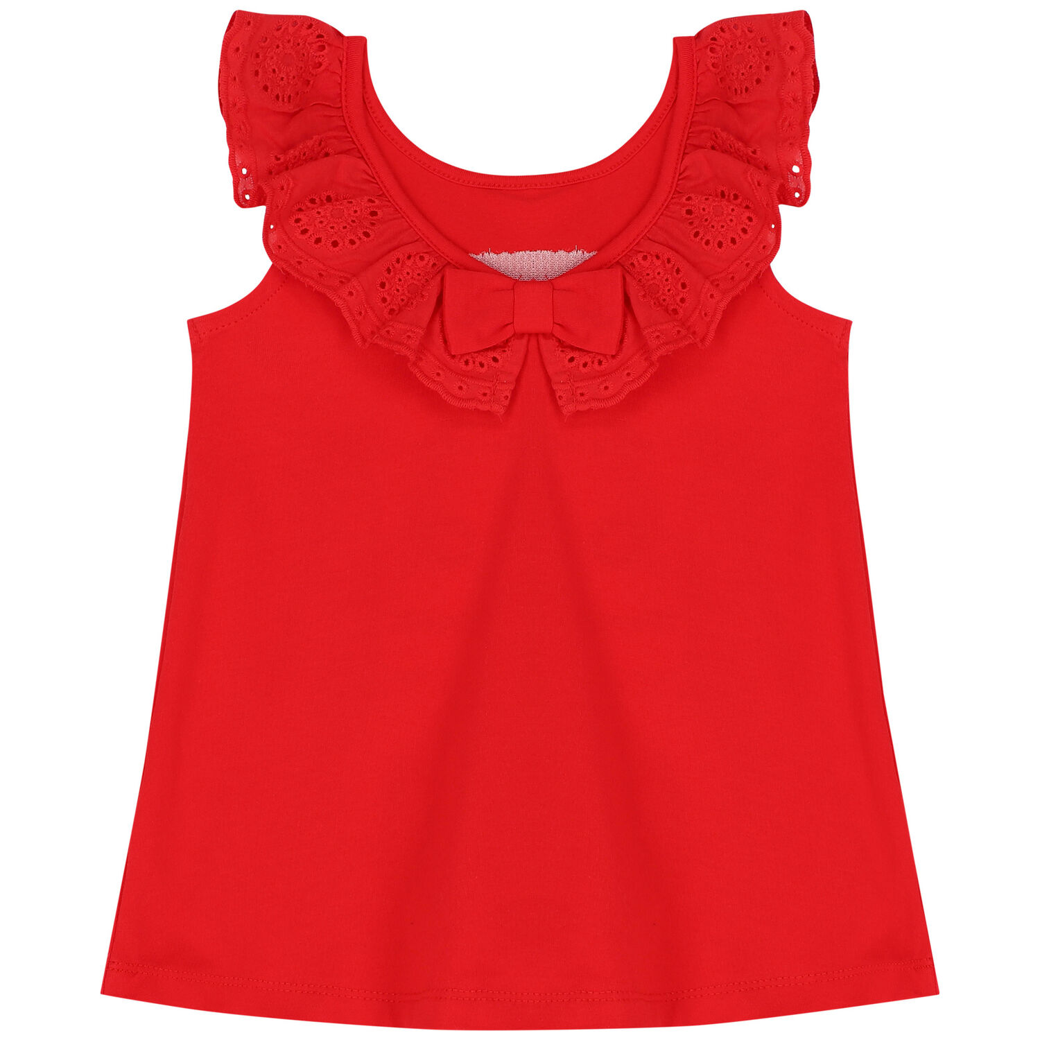 Girls Red Ruffle Dress, 1, hi-res image number null