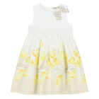 Girls White & Yellow Floral Dress, 1, hi-res
