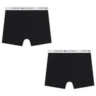 Boys Black Boxer Shorts ( 2-Pack ), 1, hi-res