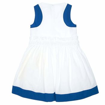 Girls White & Blue Dress