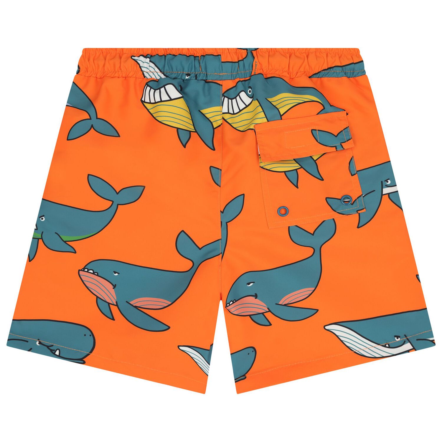Boys Orange Whale Swim Shorts, 1, hi-res