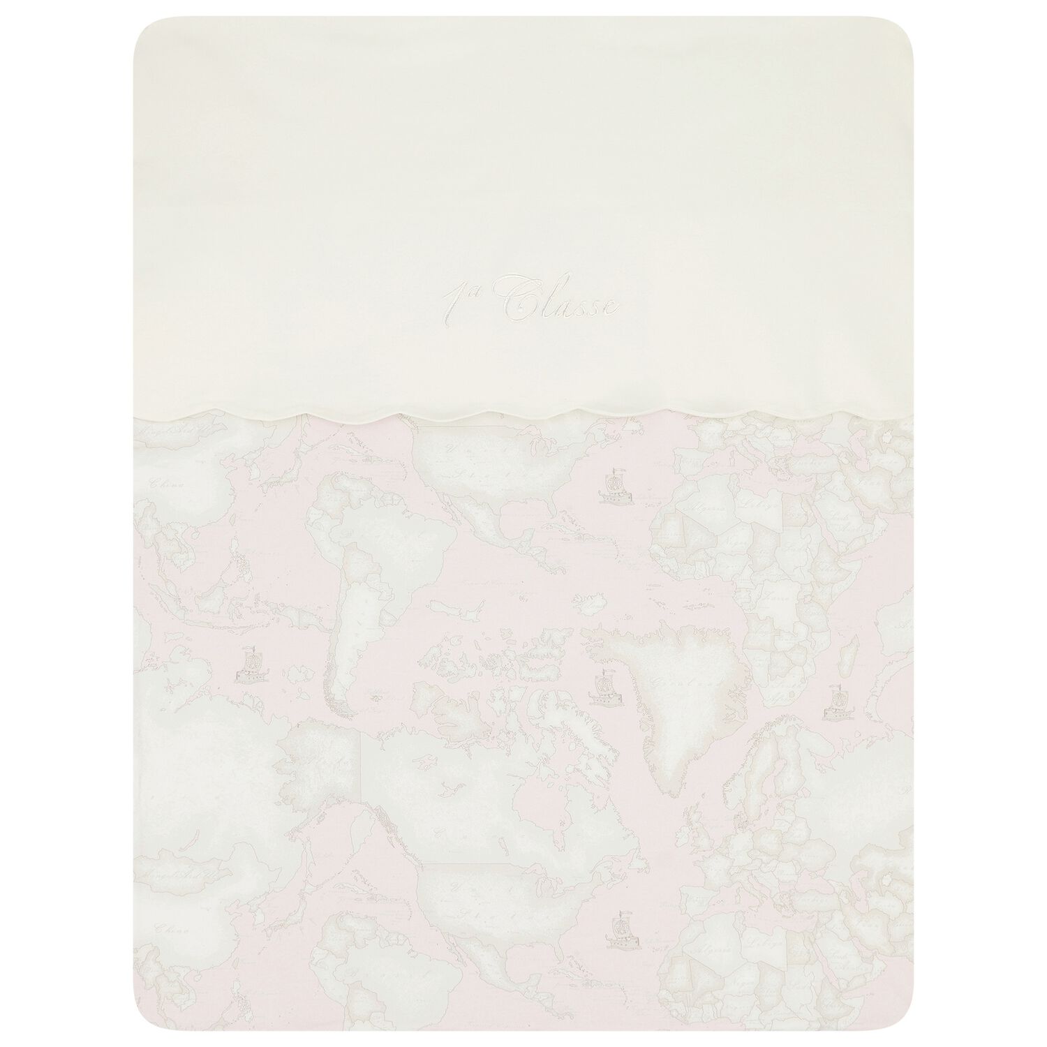 Baby Girls Ivory & Pink Geo Map Blanket, 1, hi-res