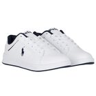 Boys White Logo Trainers, 1, hi-res