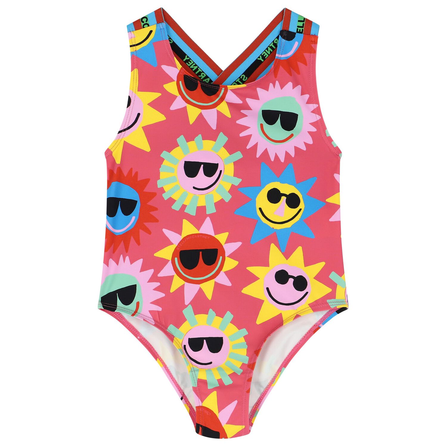 Girls Pink Sun Swimsuit, 1, hi-res