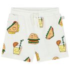 Younger Boys Ivory Sandwich Shorts, 1, hi-res