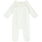 Baby Girls Ivory Bow Babygrow, 1, hi-res