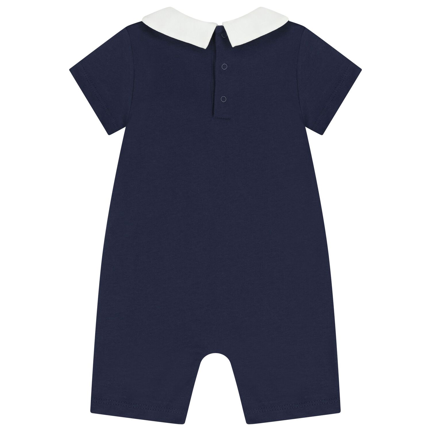 Navy Blue Teddy Bear Logo Baby Romper, 2, hi-res