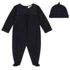 Baby Boys Navy Blue Logo Babygrow Gift Set, 4, hi-res