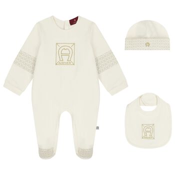 Ivory Logo Babygrow Gift Set 