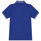 Boys Blue Logo Polo Shirt, 1, hi-res