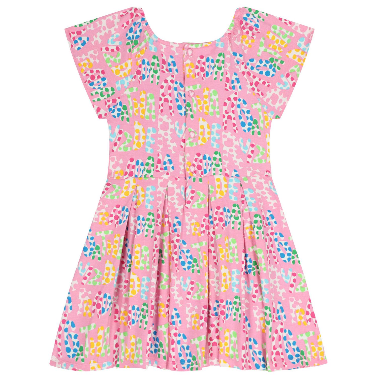 فستان للبنات بشعار العلامة باللون الوردي, 1, hi-res