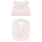 Baby Girls Elephant Logo Hat & Bib Set, 1, hi-res