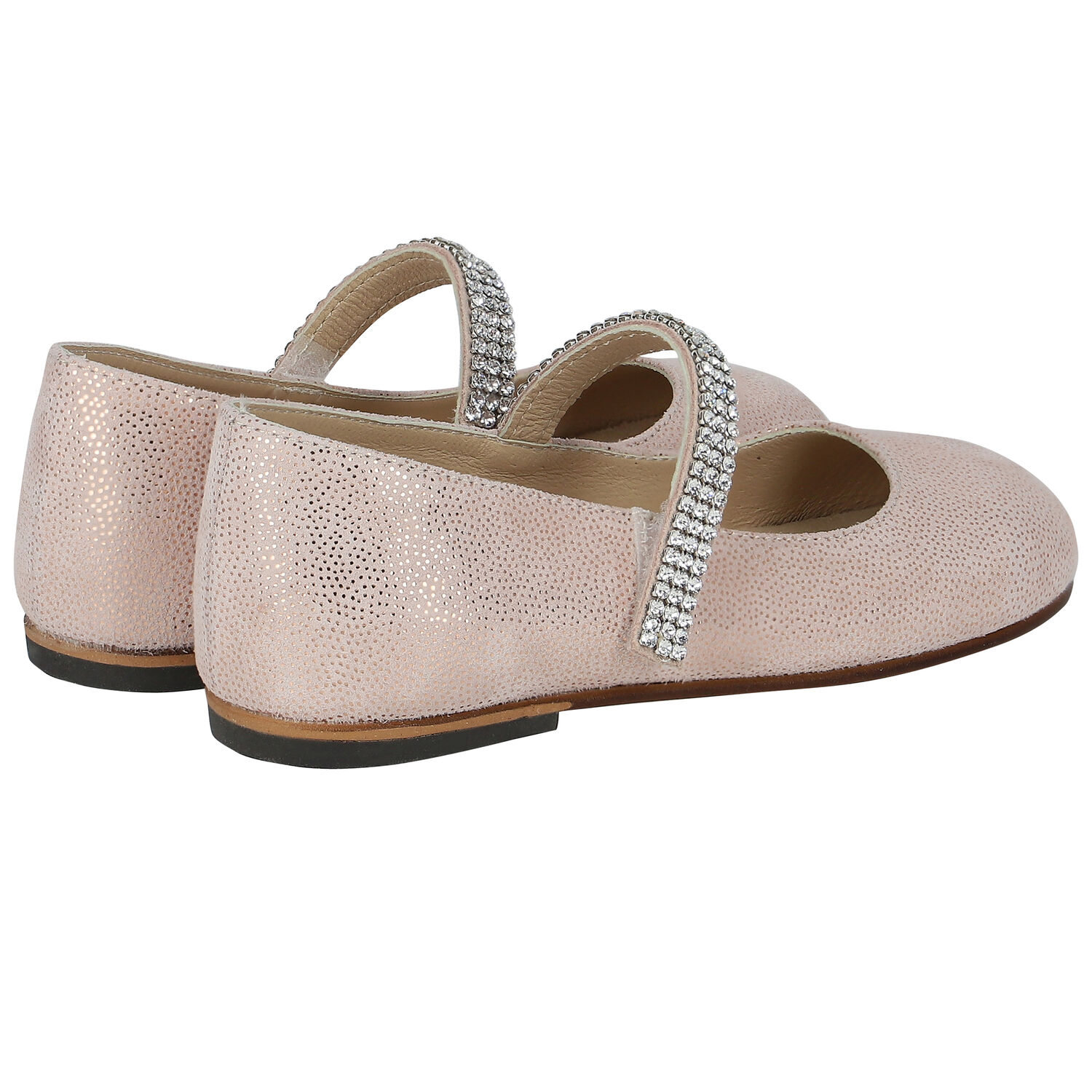 Girls Pink Swarovski Crystal Shoes, 2, hi-res