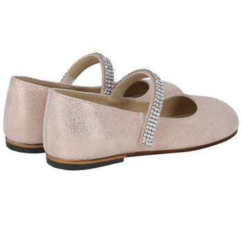 Girls Pink Swarovski Crystal Shoes