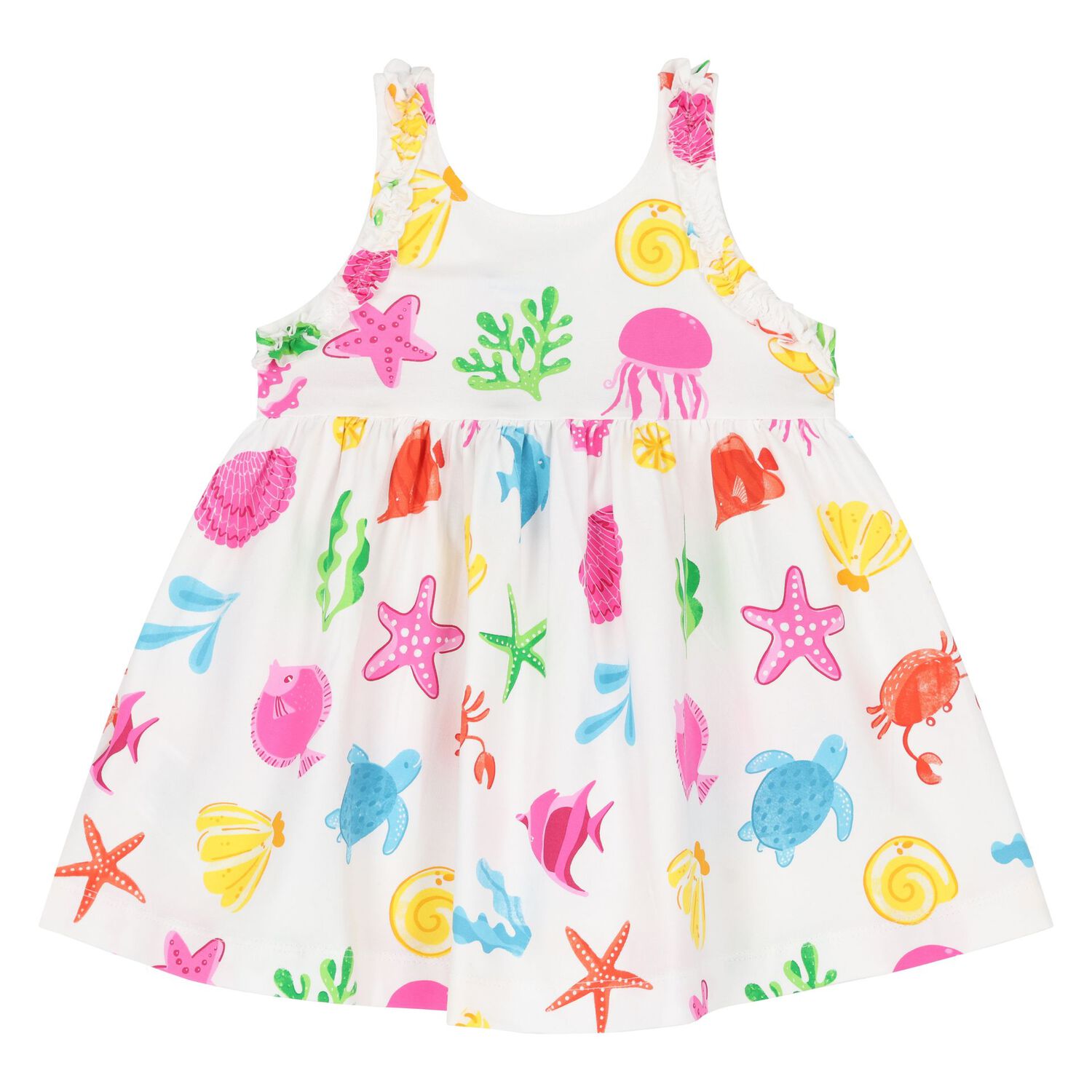 Younger Girls White Dress Set, 1, hi-res