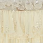 Girls Ivory Sequin Ruffled Skirt, 1, hi-res