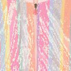 Girls Pink Sequin Hooded Zip Up Top, 1, hi-res