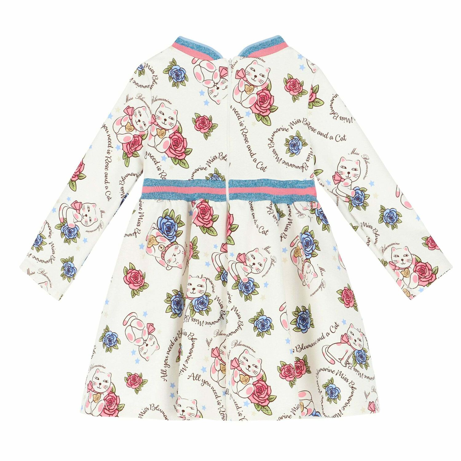 Girls White Printed Dress, 1, hi-res image number null