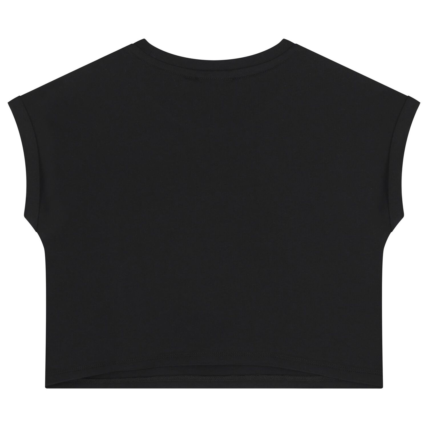 طقم شورت أسود بشعار للبنات, 1, hi-res