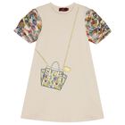 Girls Beige Crossbody Bag Dress, 2, hi-res