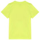 تيشيرت اولاد بالشعار باللون الاصفر النيون , 1, hi-res