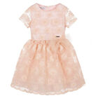 فستان مطرز باللون الخوخي الفاتح للبنات, 1, hi-res