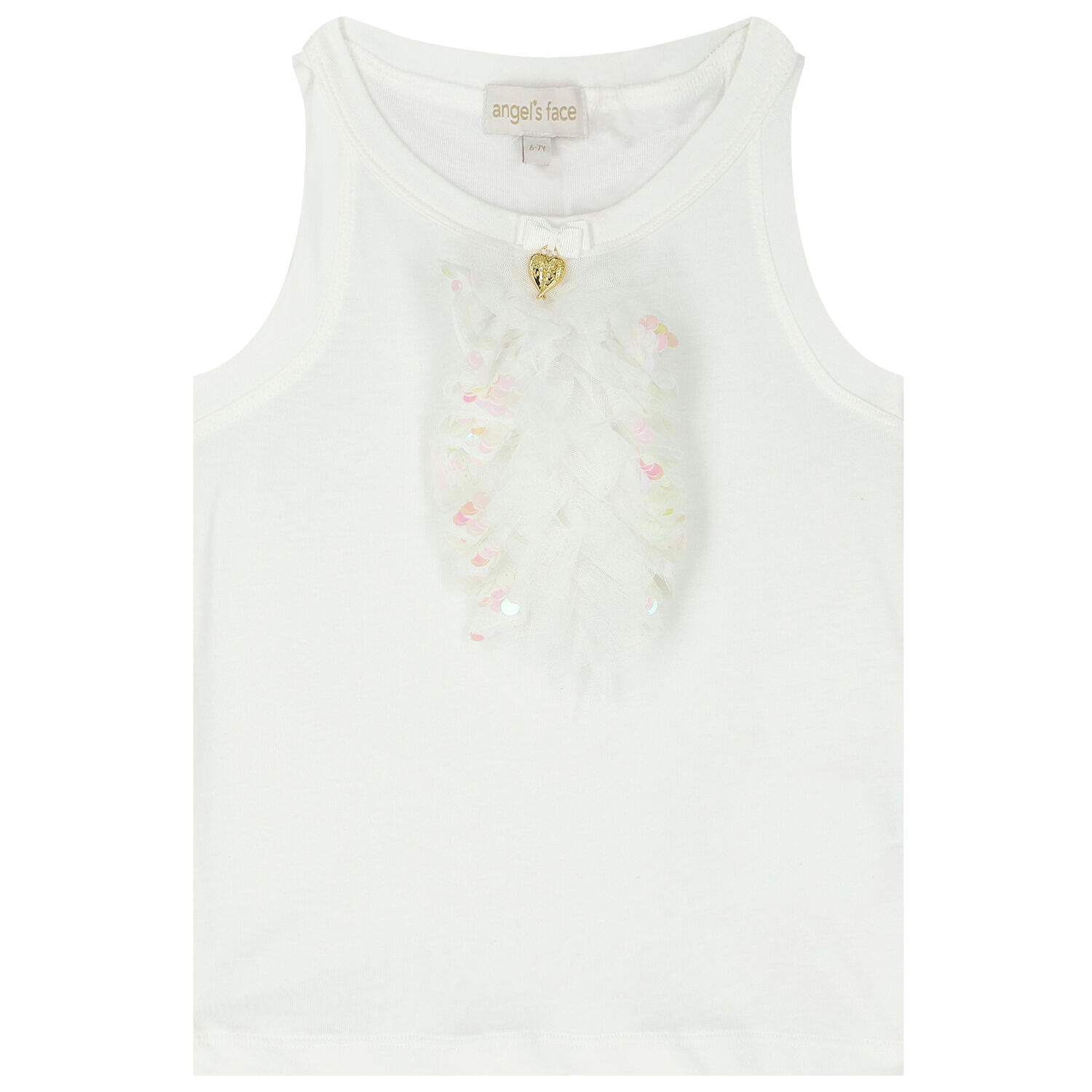 Girls White Sequin Top, 1, hi-res image number null