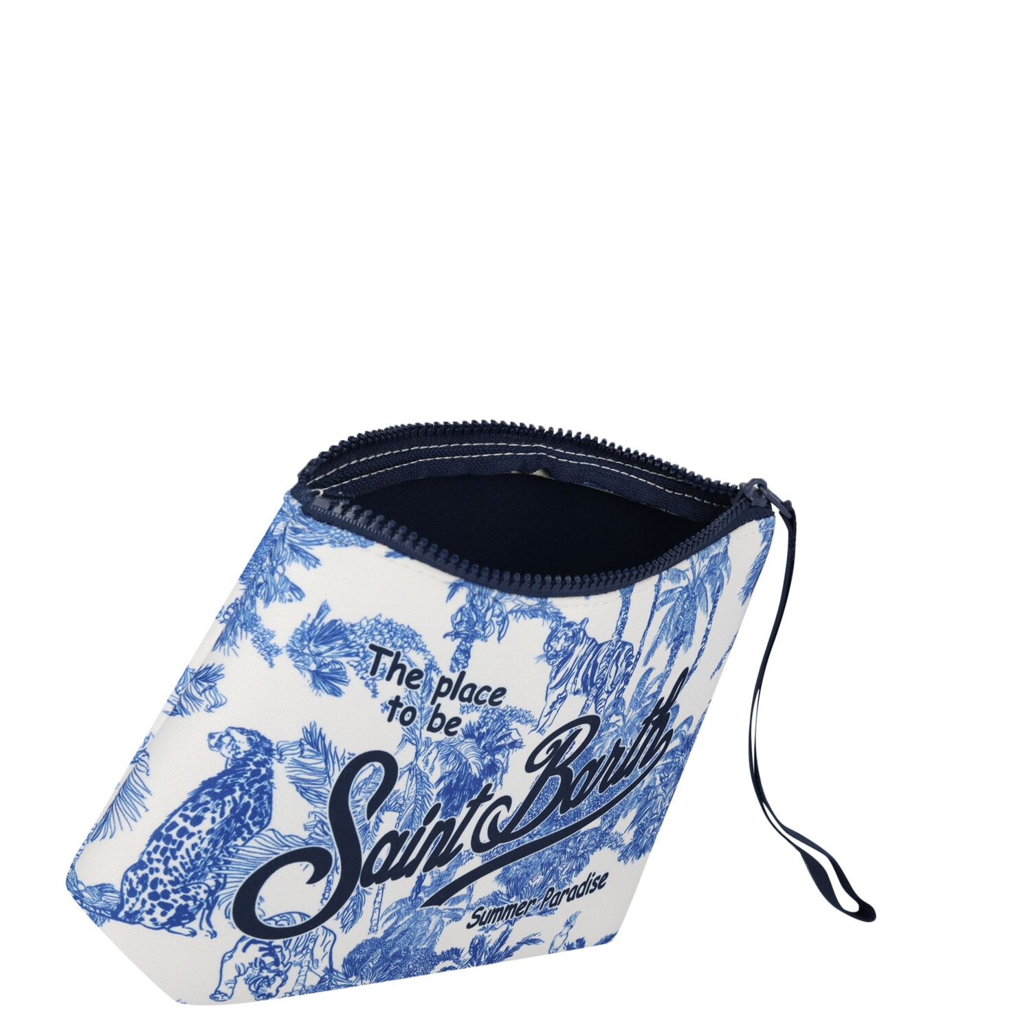 Girls White & Blue Aline Logo Pouch ( 15cm ), 1, hi-res