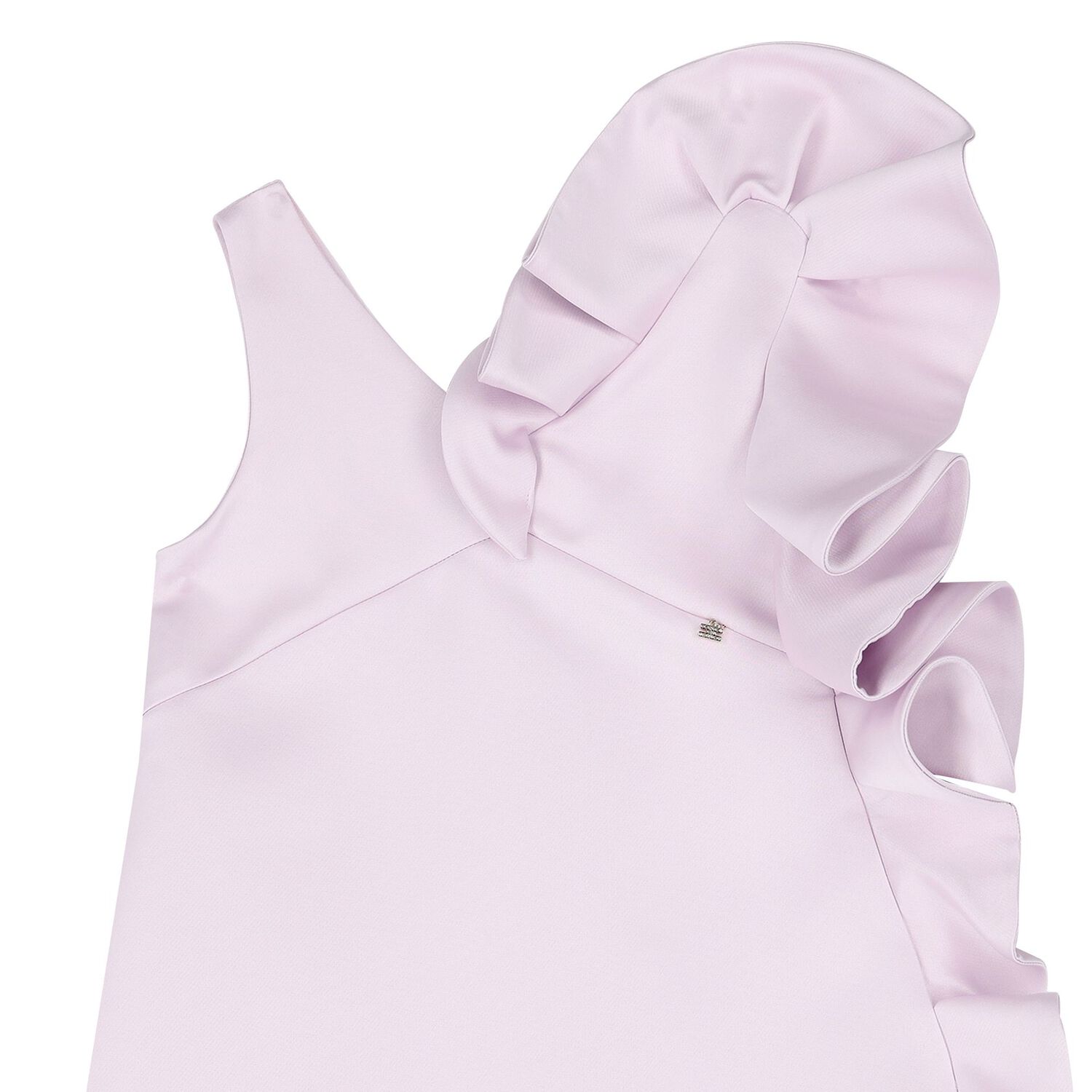 فستان ساتان بنفسجي للبنات مع كشكشة, 1, hi-res image number null