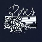 Girls Navy Embellished T-Shirt, 1, hi-res