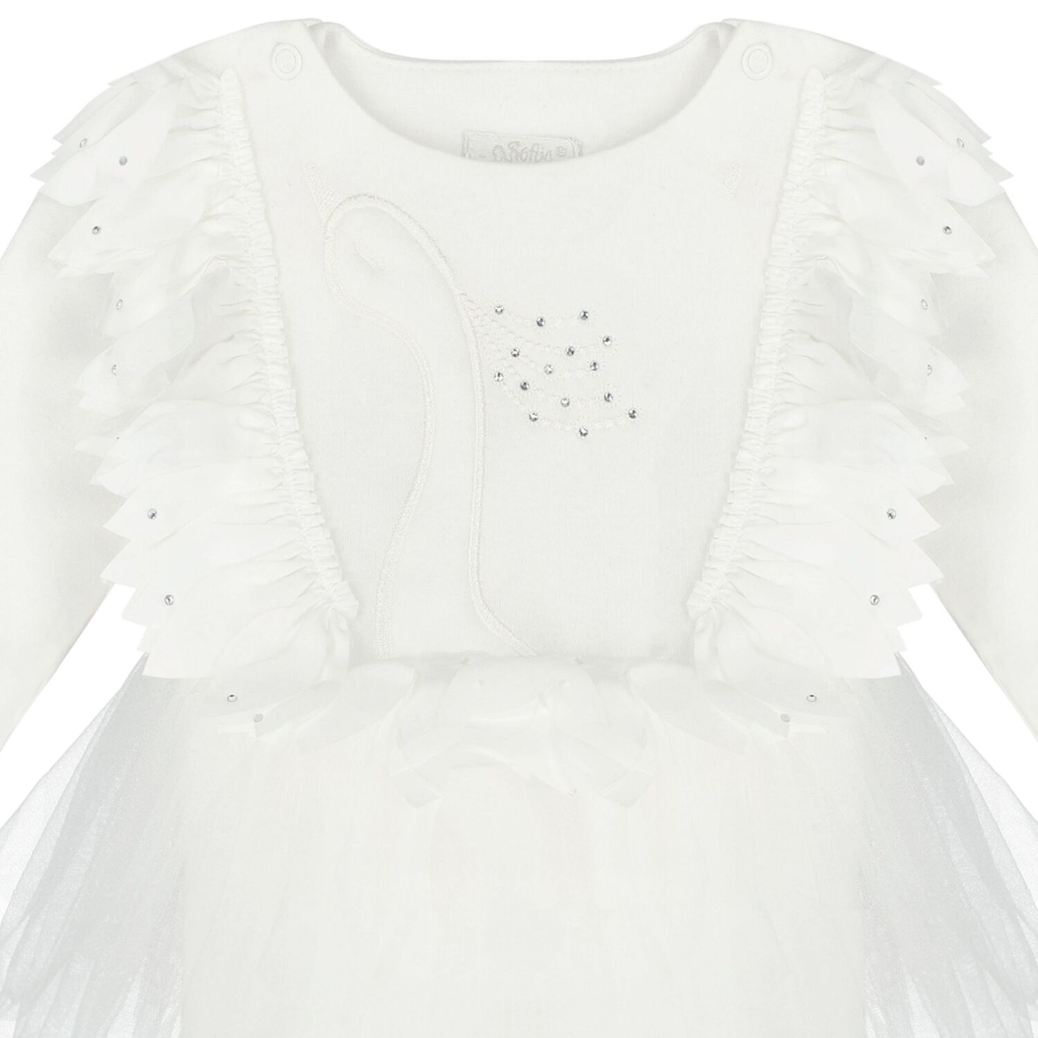 Baby Girls Ivory Swan Tutu Babygrow, 1, hi-res image number null