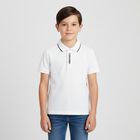Boys White Logo Polo Shirt, 2, hi-res
