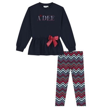 Girls Multi-Coloured Zig Zag Leggings Set