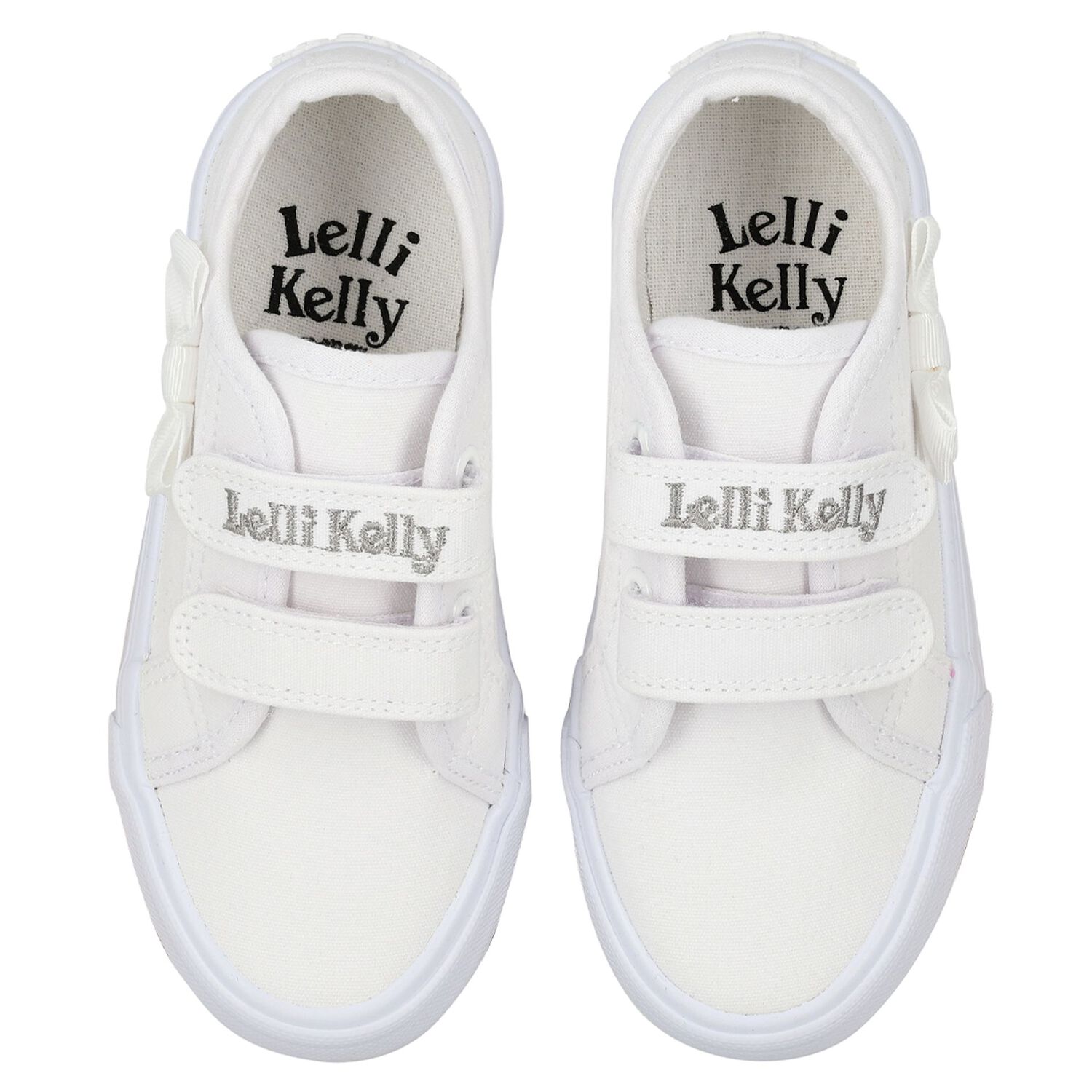 حذاء بنات بفيونكة بالشعار باللون الأبيض, 1, hi-res image number null
