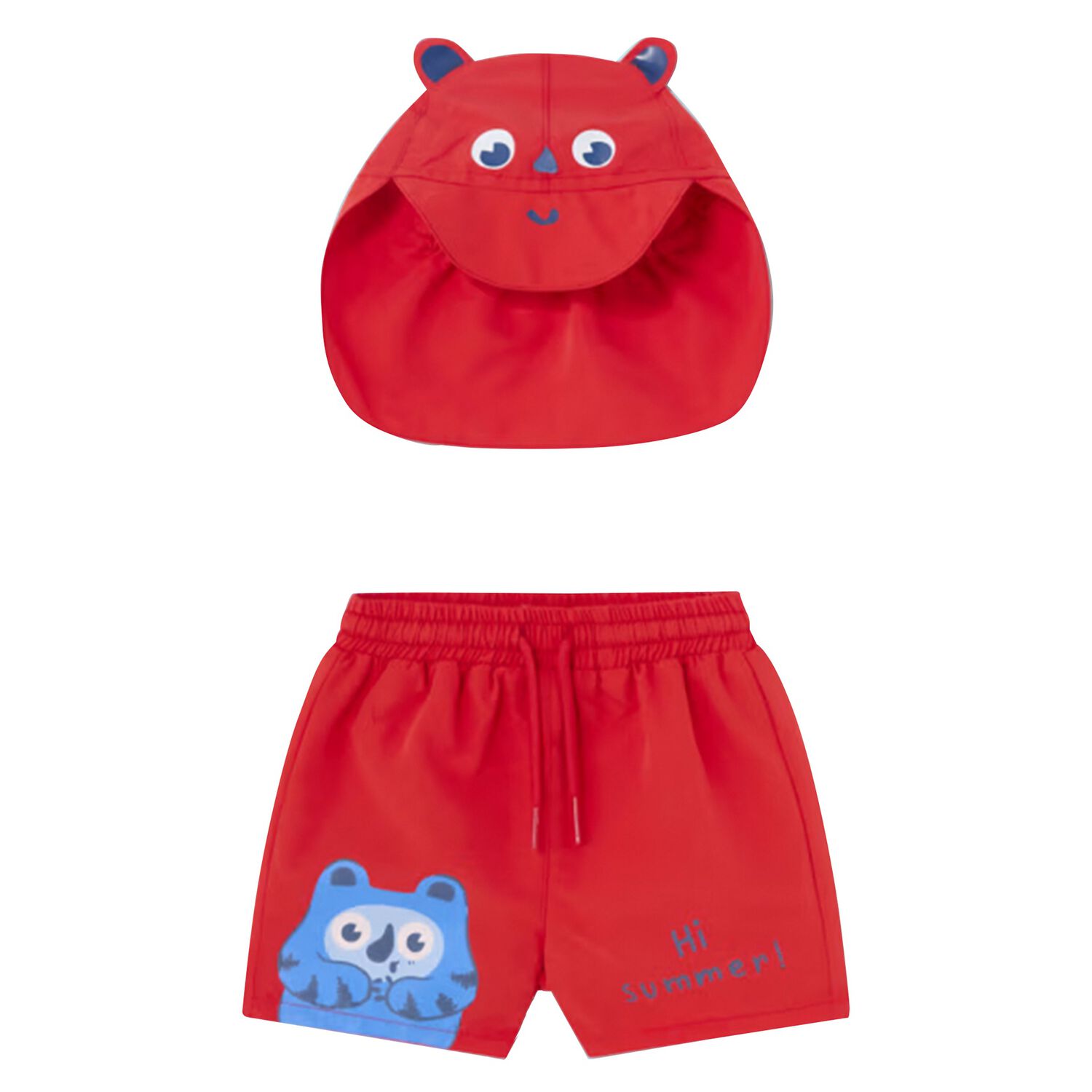 Younger Boys Red Swim Shorts Set, 1, hi-res